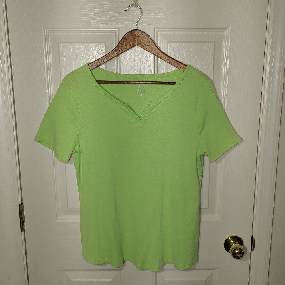 CHICO'S Split Neck Tee